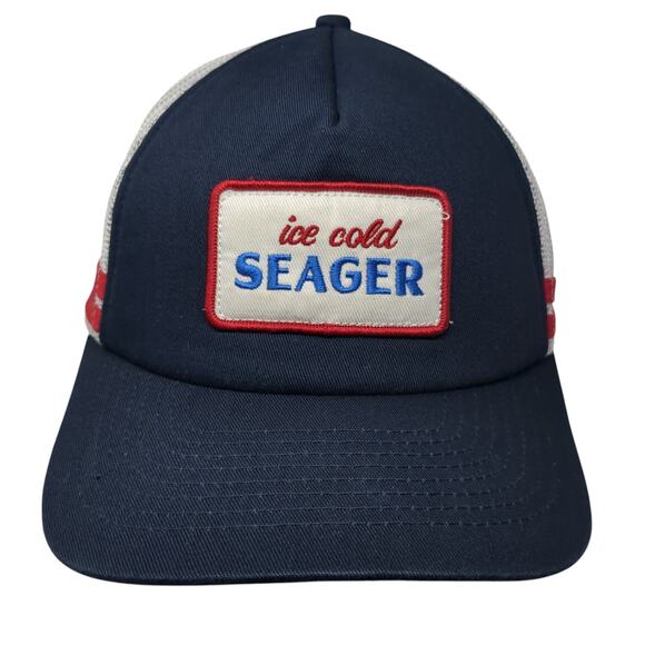 Seager Grit Snapback Mesh Back Trucker Hat Multicolor Embroidered Logo Ice Cold - Picture 1 of 9